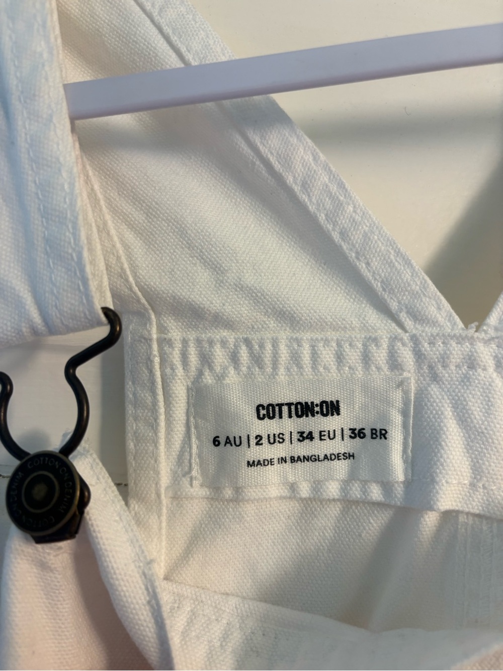 Cotton On Cream Wide-Leg Denim Overalls - Picture 4 of 9